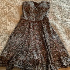 silver and pink dress